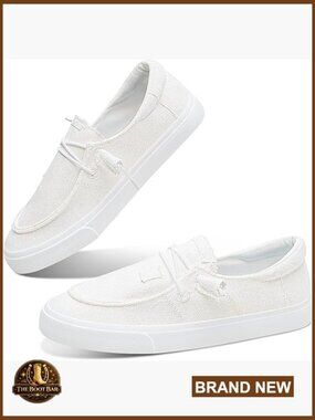 Lightweight Canvas Loafers Slip-On Sneakers with Arch Support